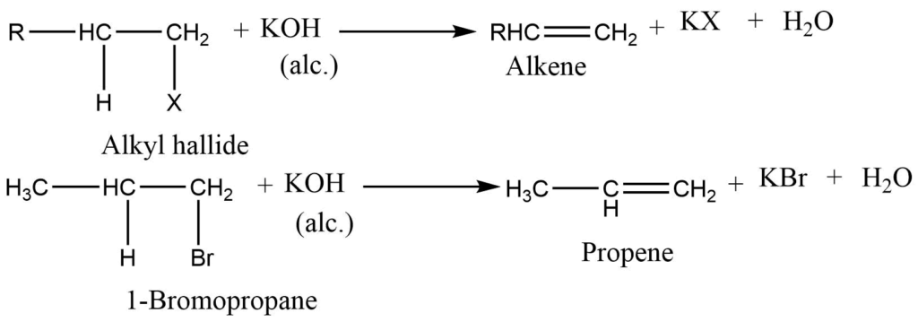 Dehydrohalogenation of alkyl halide